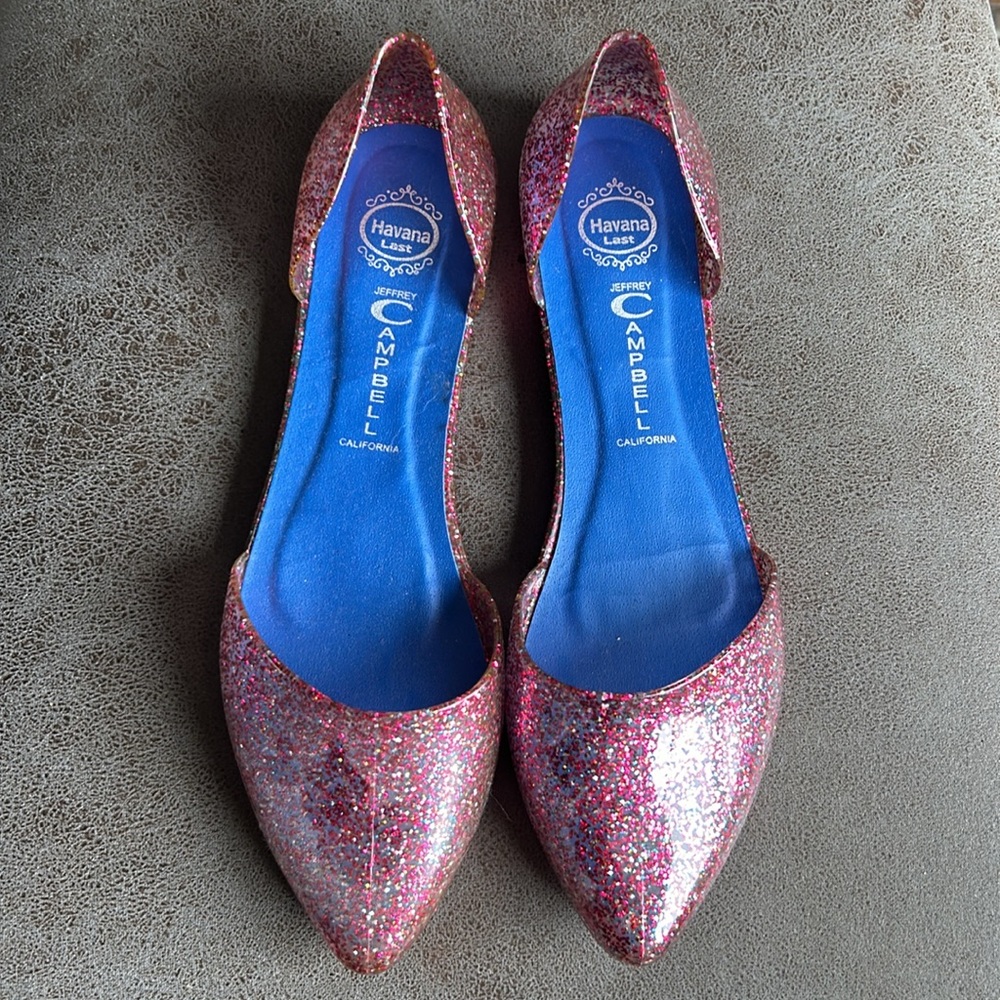 Jeffrey Campbell Havana Last D’Orsay Jelly Pink Flats Sz 9